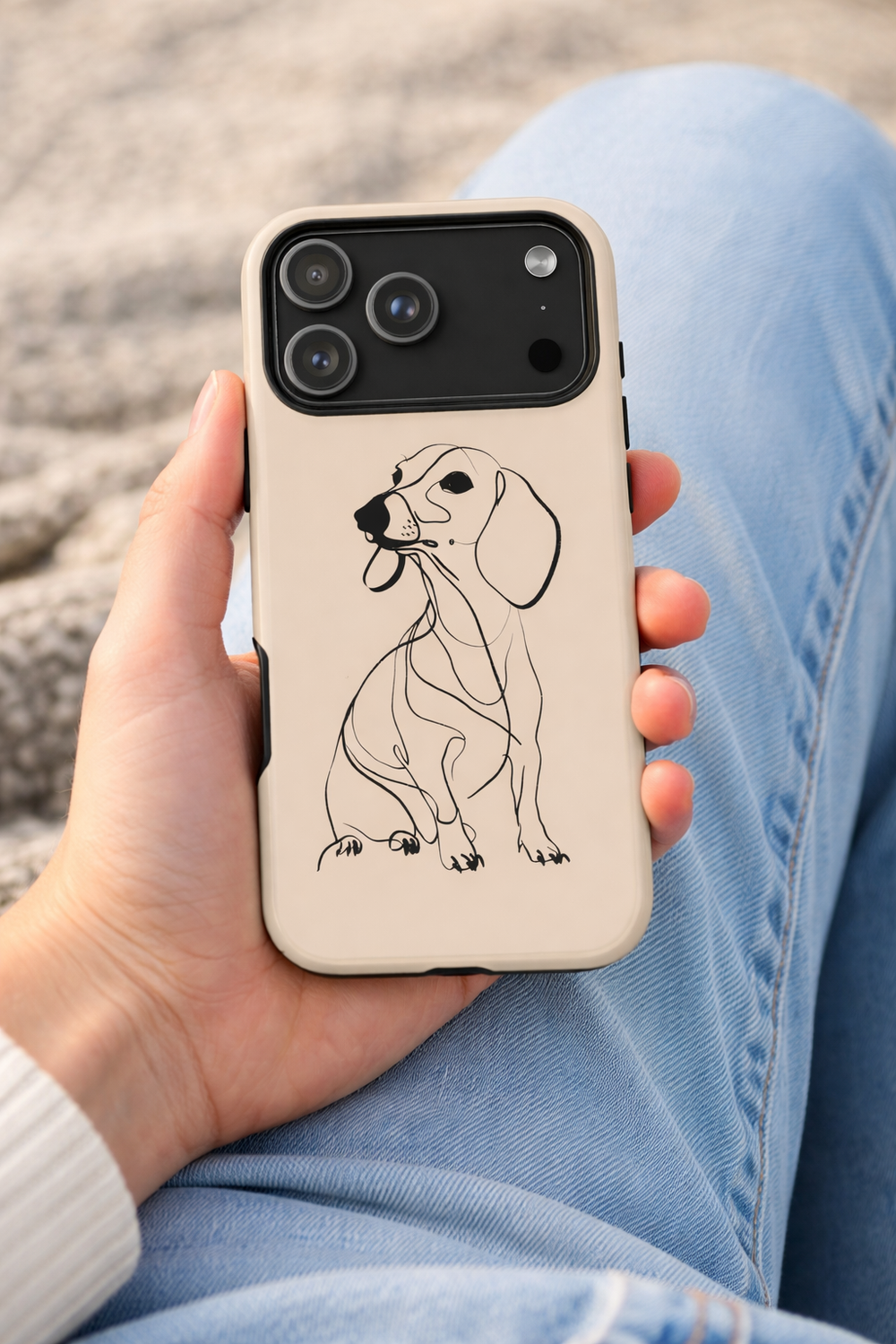 Dachshund Line Art Tough Phone Case