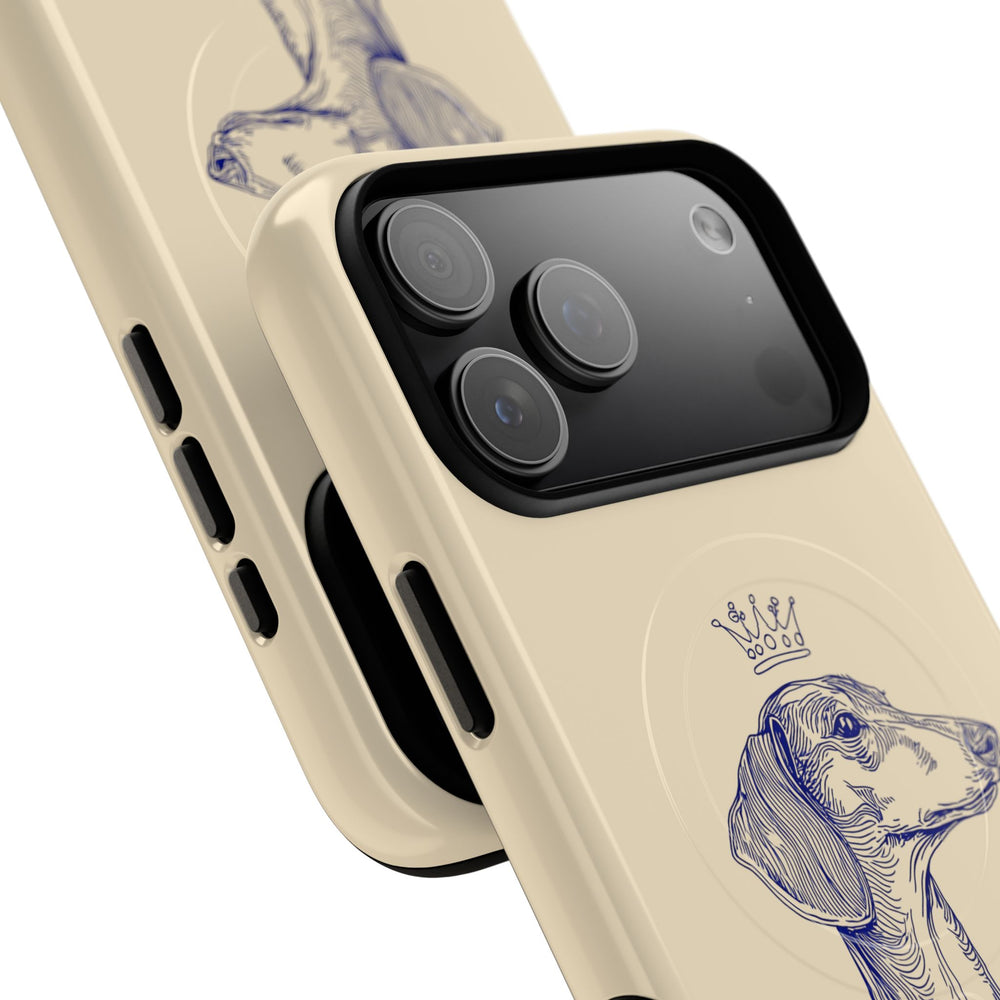 Dachshund Crown Tough Magnetic Phone Case — Elegant Sketch Dog Protector
